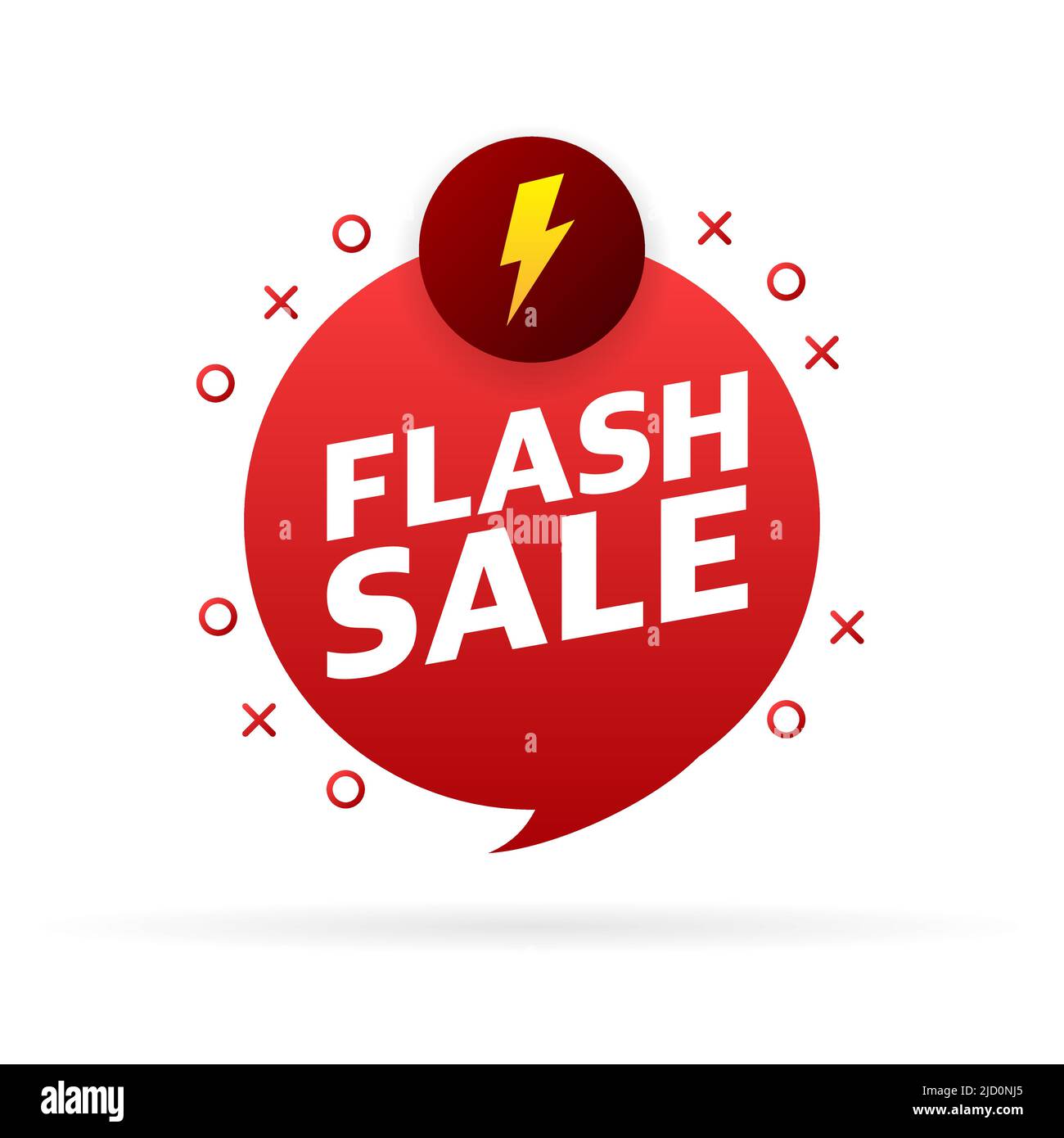Bannière de vente Flash. Illustration vectorielle plate. Logo, étiquette. Illustration de Vecteur