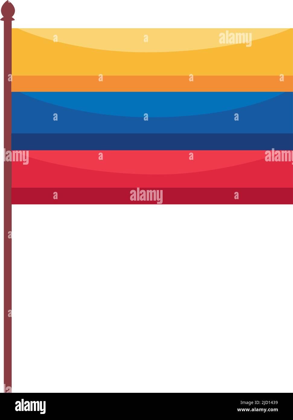drapeau colombien en icône de pôle Illustration de Vecteur