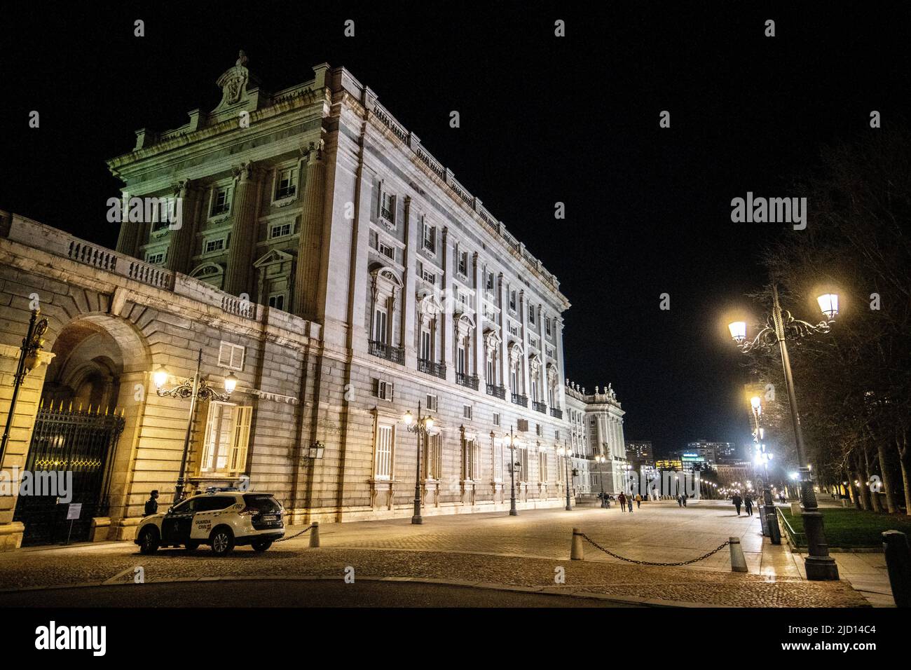 Façade du Palais Royal de Madrid, Madrid, Espagne Banque D'Images