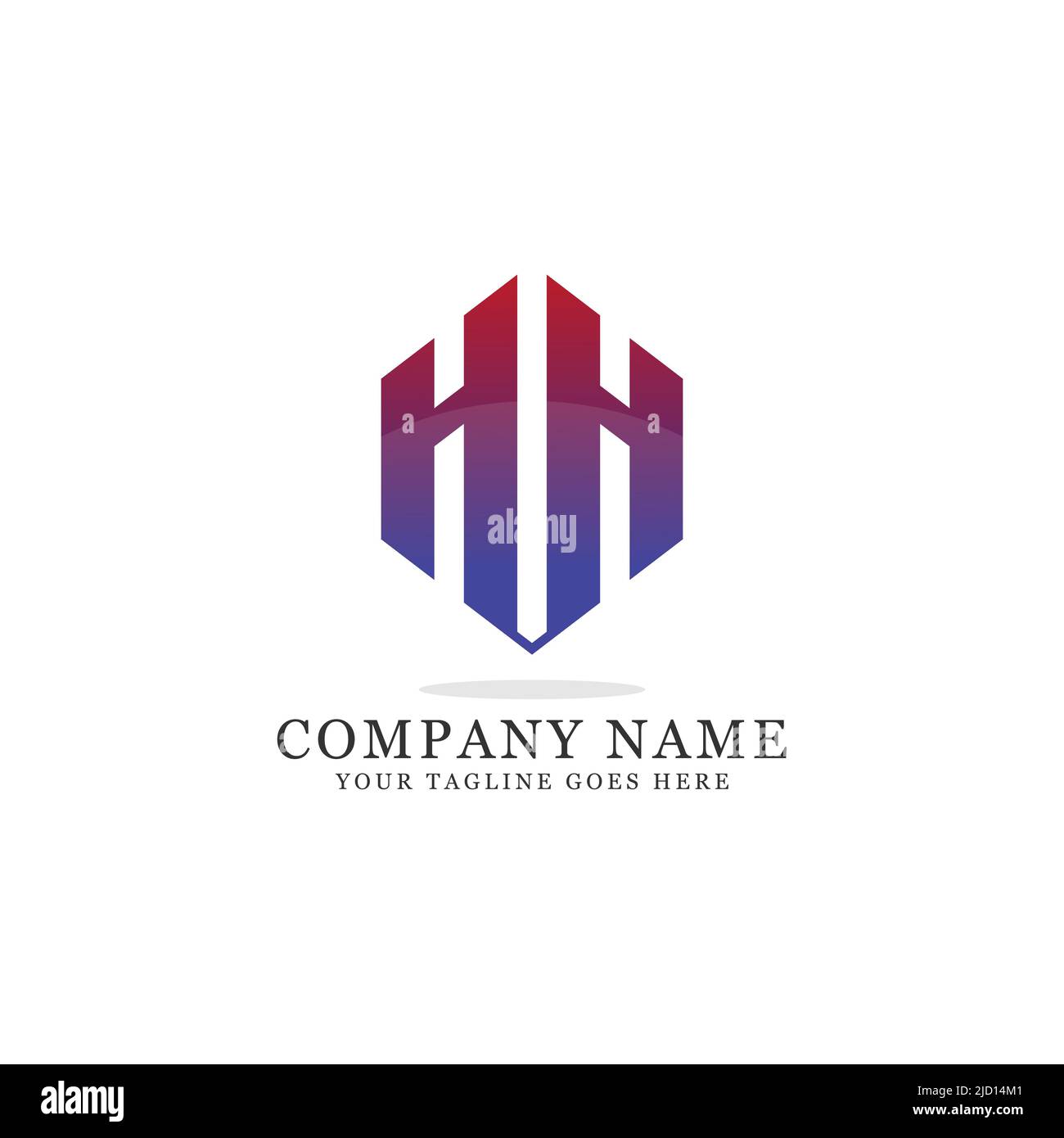Logo monogramme HH design Vector, HH initiale nom hexagonal logo inspiration Illustration de Vecteur