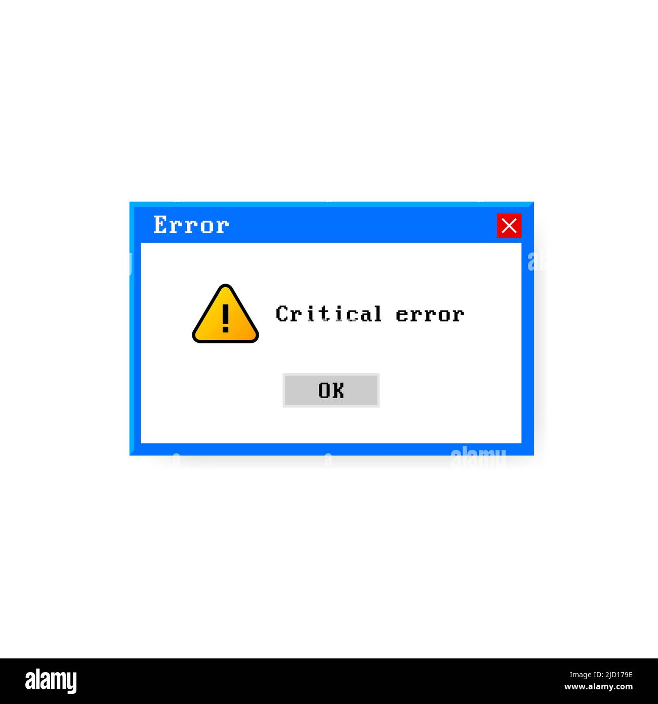 Erreur système vecteur icône échec interface pc. Message d'erreur fenêtre contextuelle d'alerte de l'ordinateur Illustration de Vecteur