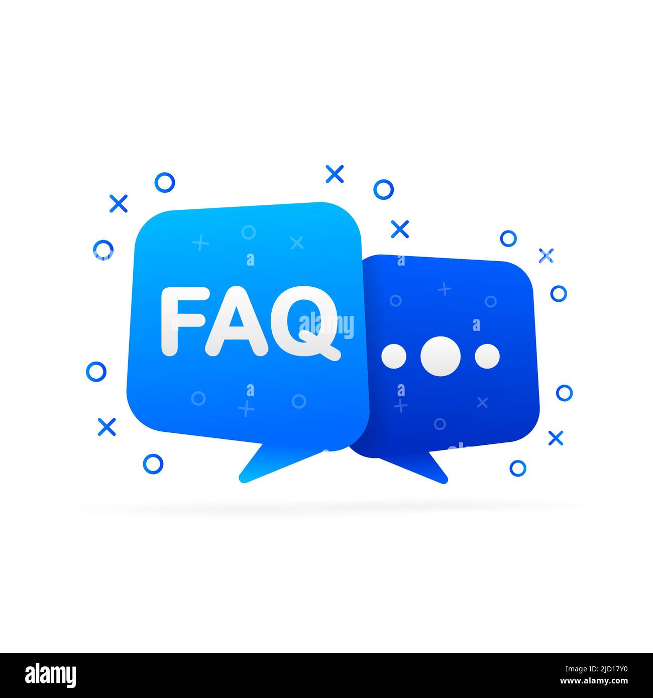Foire aux questions FAQ étiquette isolée sur fond blanc. Illustration vectorielle. Illustration de Vecteur
