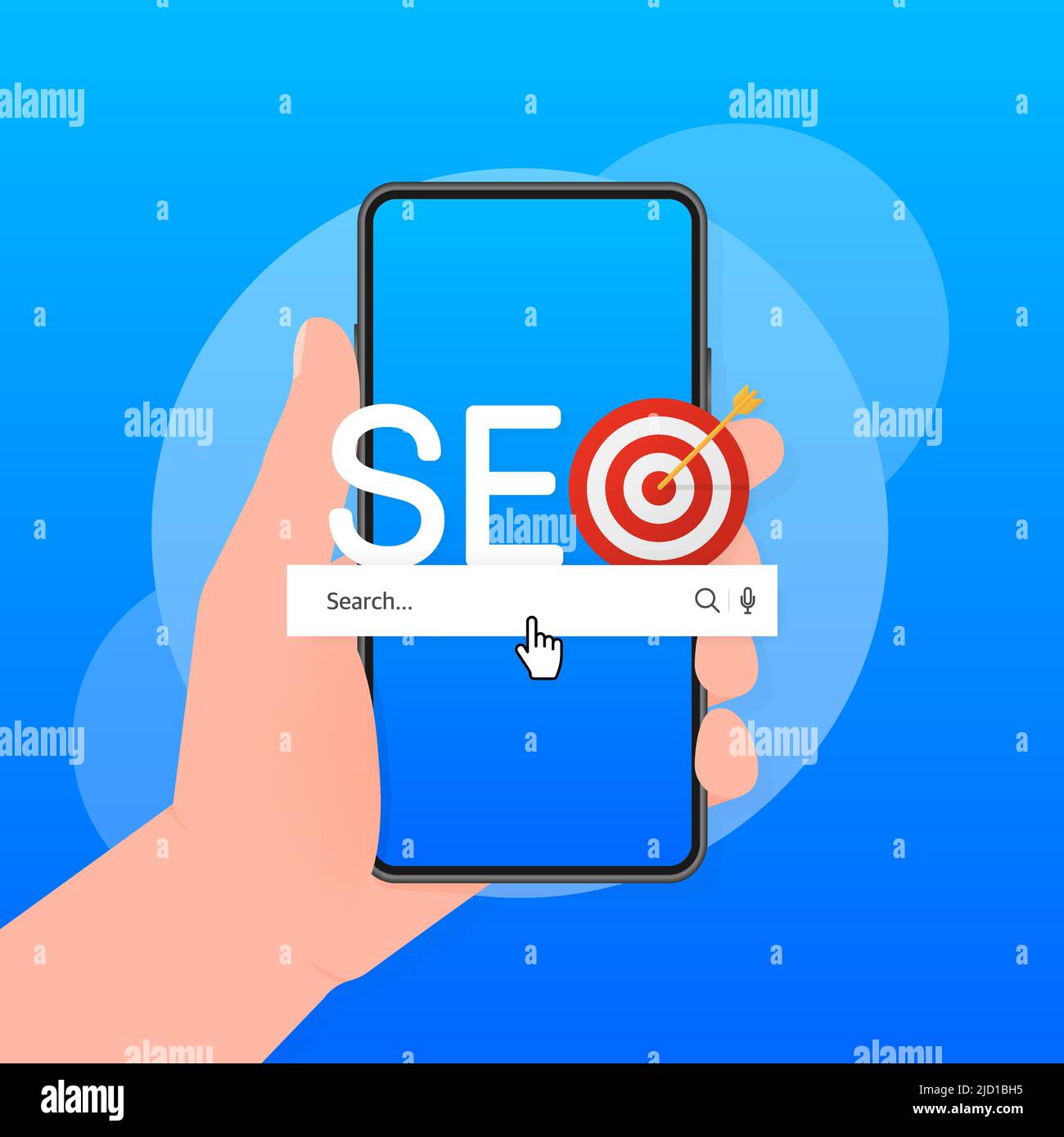 Publicité avec seo pour la conception de marketing Web. Icône de réseau social Illustration de Vecteur