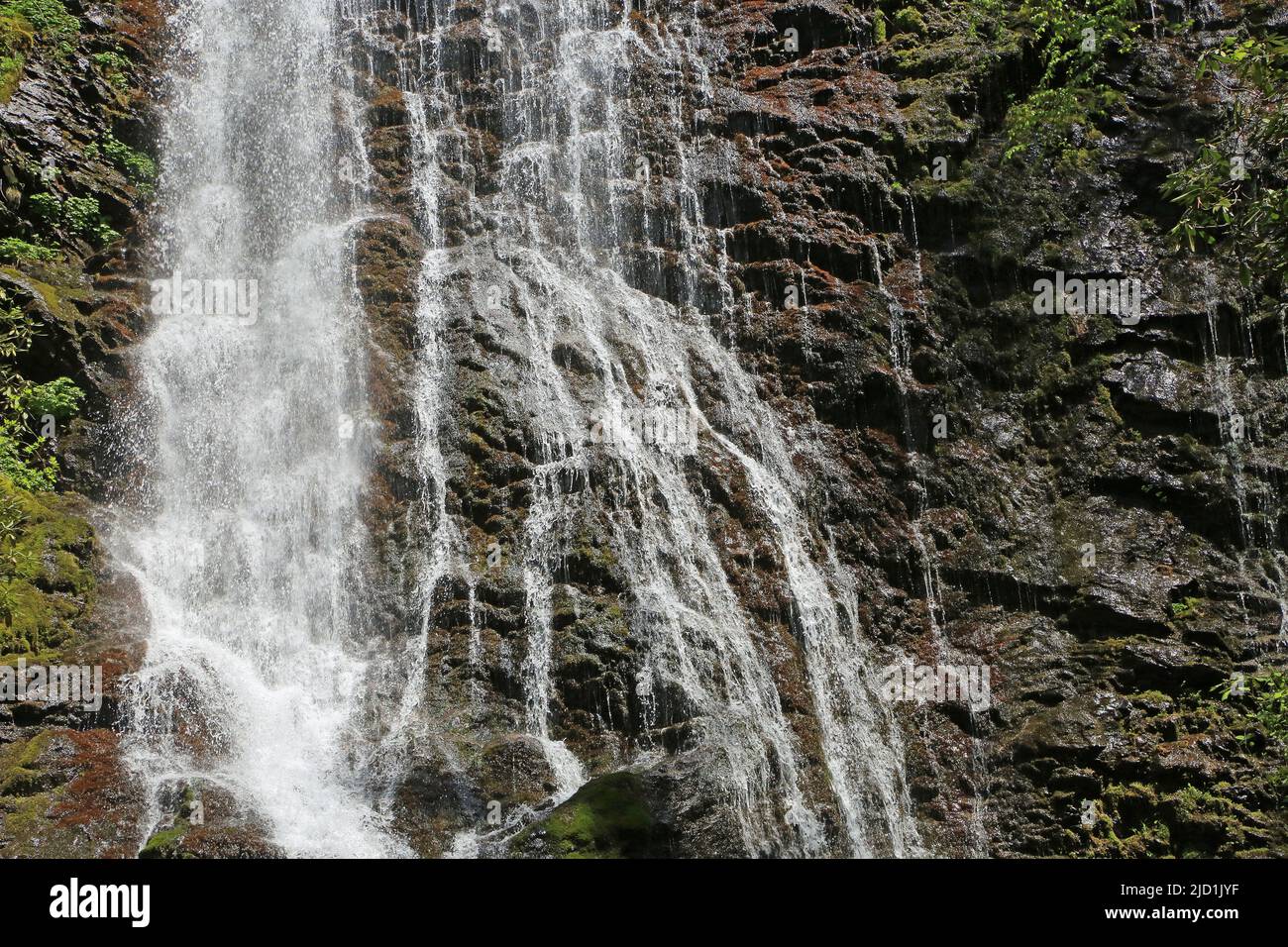 Mingo Falls en gros plan, Caroline du Nord Banque D'Images