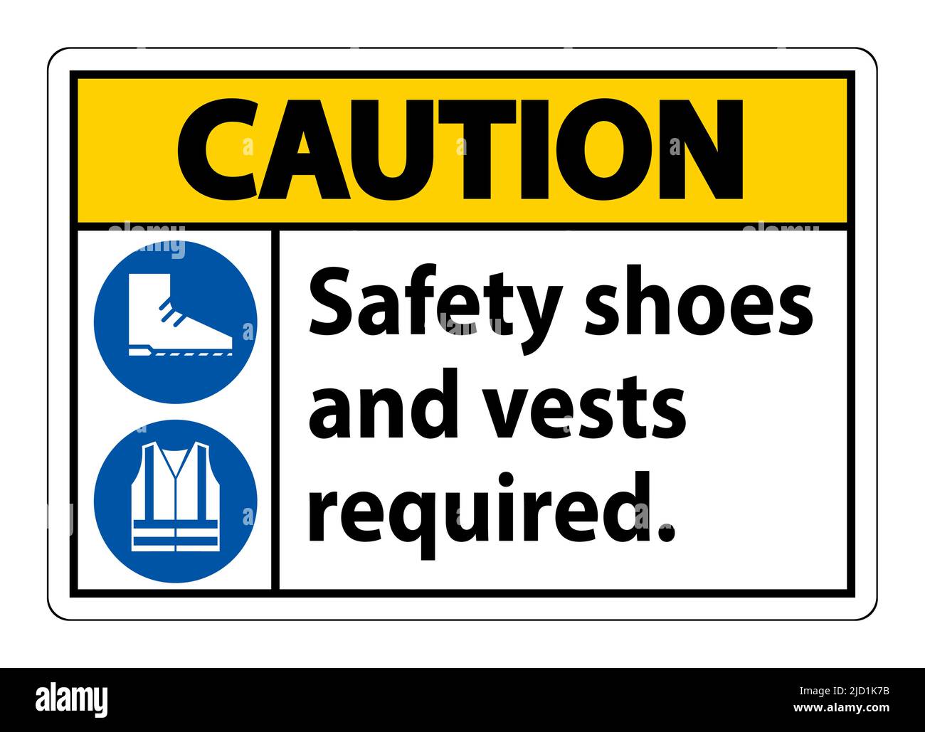 Mise en garde : chaussures et gilet de sécurité obligatoires avec
