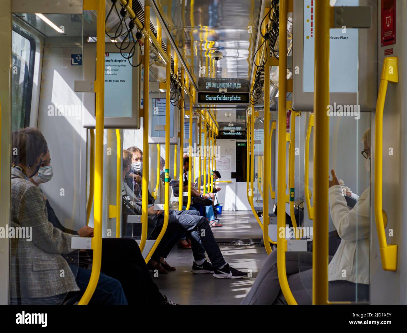Berlin, Allemagne - août 2020: Métro et voyage à l'époque du coronavirus (COVID-19). Europe Banque D'Images