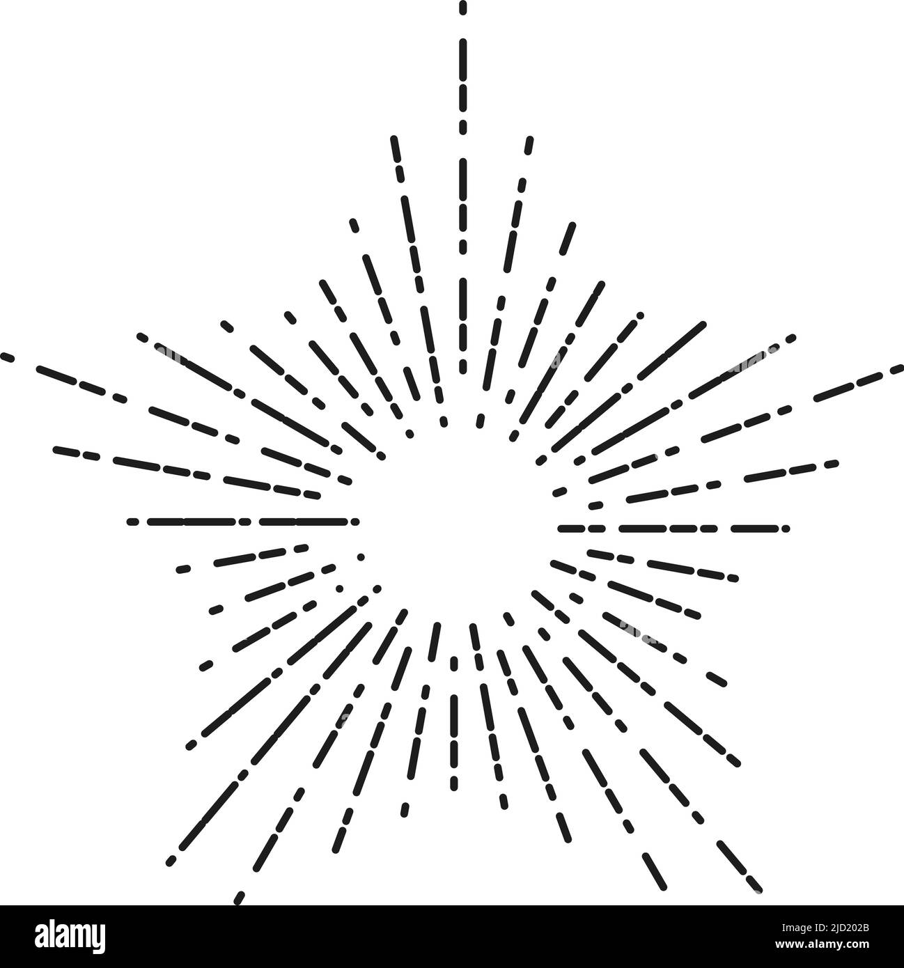 Étoile avec rayons rétro. Faisceau de soleil noir Illustration de Vecteur