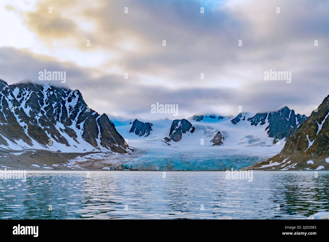 FRAM Glacier à Björnfjord, Spitsbergen, Svalbard, Norvège. Banque D'Images