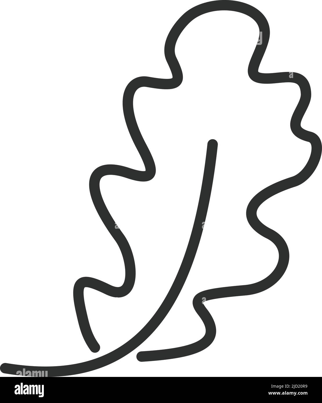 Icône de feuille de chêne. Symbole de feuillage d'arbre forestier Illustration de Vecteur