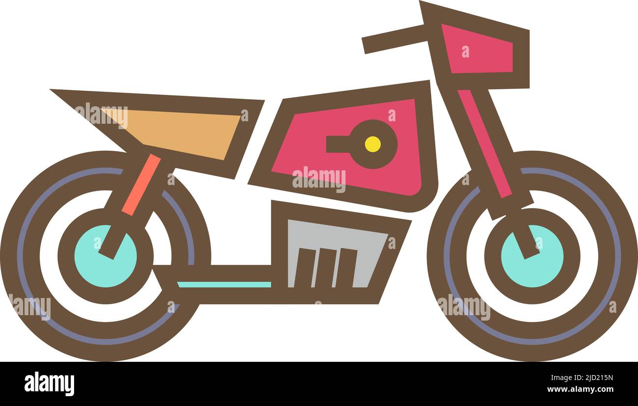 Icône moto. Moto couleur. Transport rapide par messagerie Illustration de Vecteur