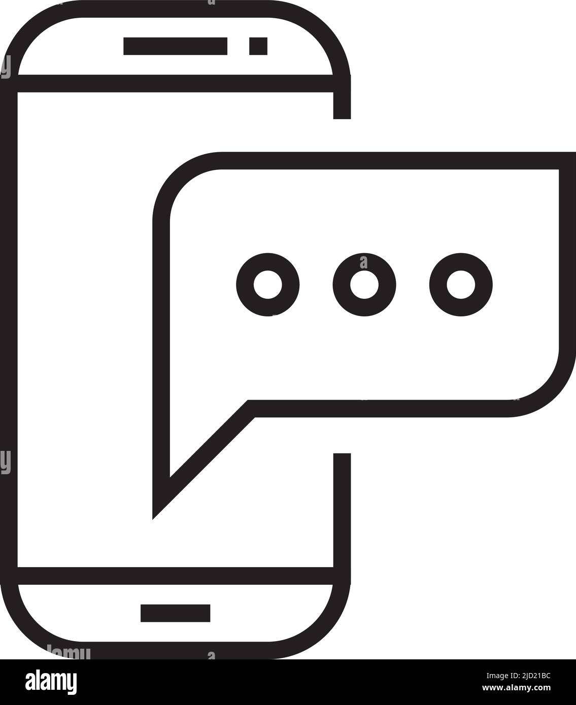 Message texte sur l'écran du téléphone. Icône de ligne de communication Illustration de Vecteur