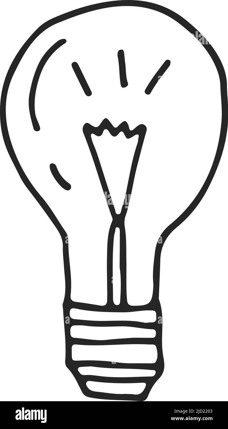 Boodle de l'ampoule. Icône de ligne de lampe. Symbole de l'idée Illustration de Vecteur