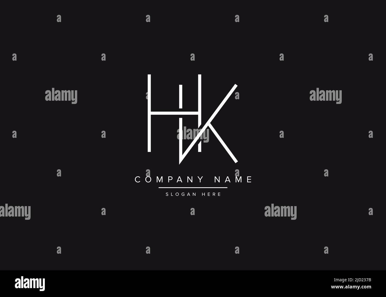 HK, logo vectoriel monogramme abstrait, logo initial, dessin au trait, logo, vecteur, logo alphabétique, vecteur alphabétique, Illustration de Vecteur