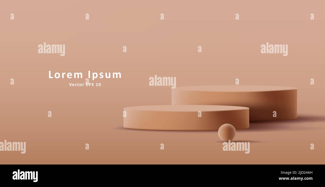 scène réaliste de podium de produit blanc, couleurs pastel marron. Illustration vectorielle Illustration de Vecteur
