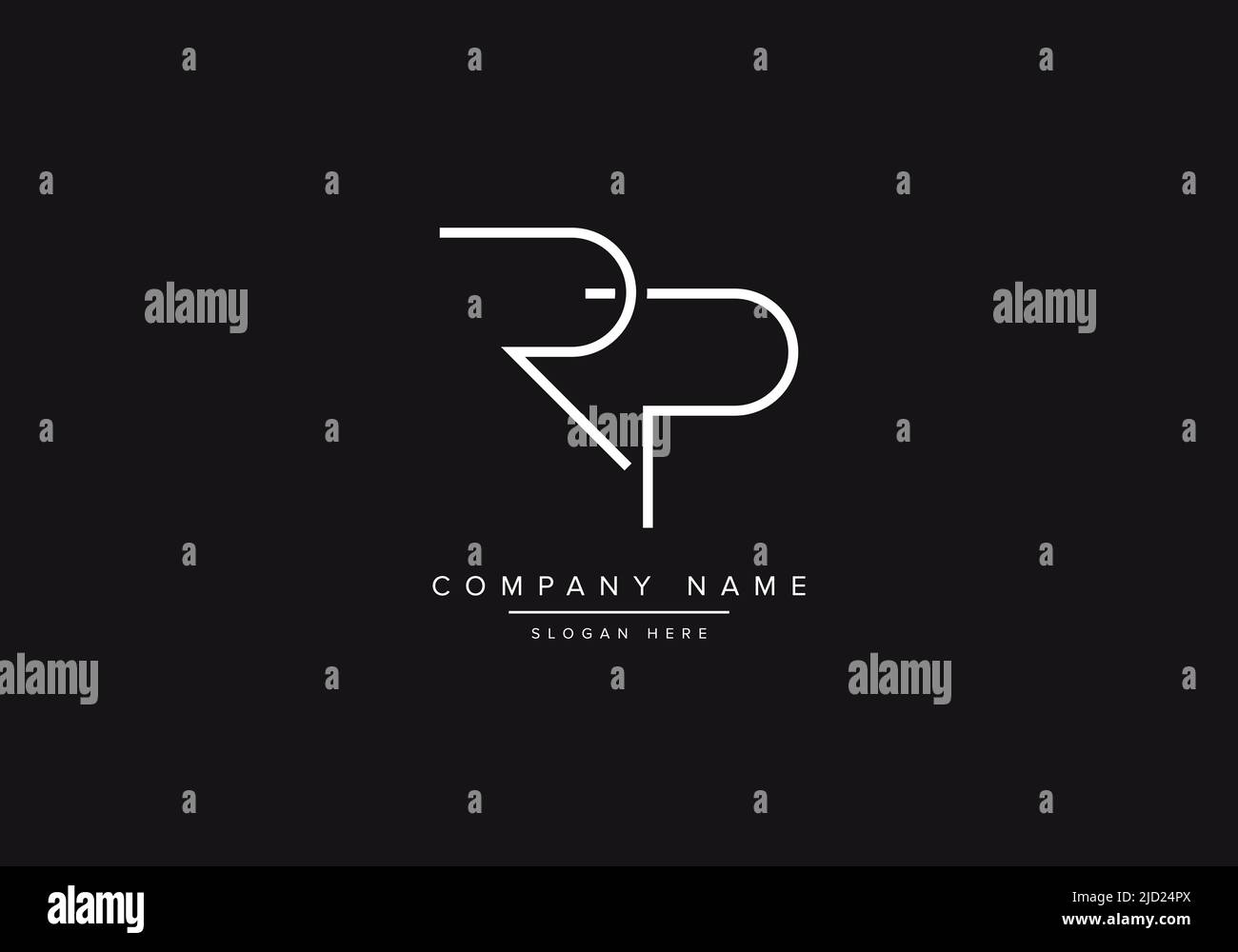 Monogramme Rp Logo RP Line art, illustration vectorielle du logo abstrait monogramme ...