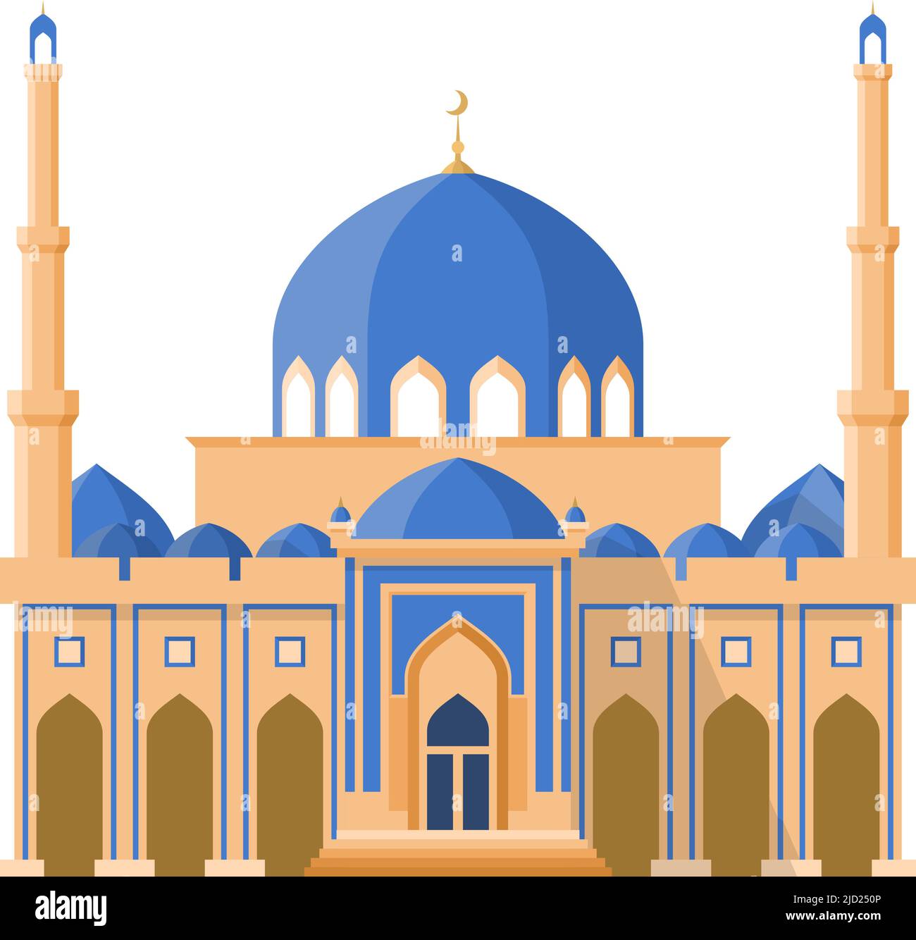 Icône du temple arabe. Bâtiment islamique. Architecture orientale Illustration de Vecteur