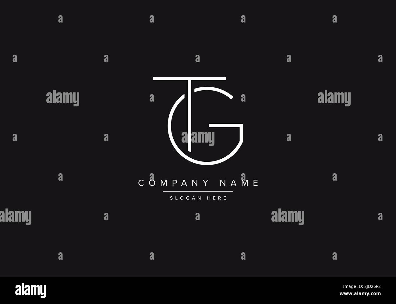 Logo TG Line art, illustration vectorielle du logo abstrait monogramme lettre logo Illustration de Vecteur