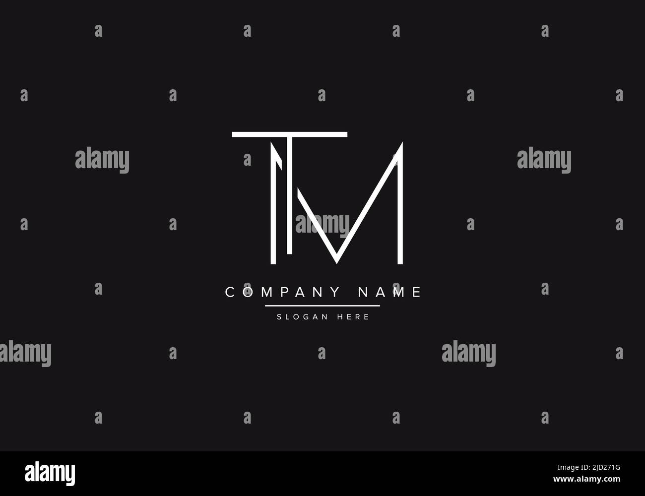 Logo TM, illustration vectorielle du logo abstrait de la lettre du monogramme Illustration de Vecteur