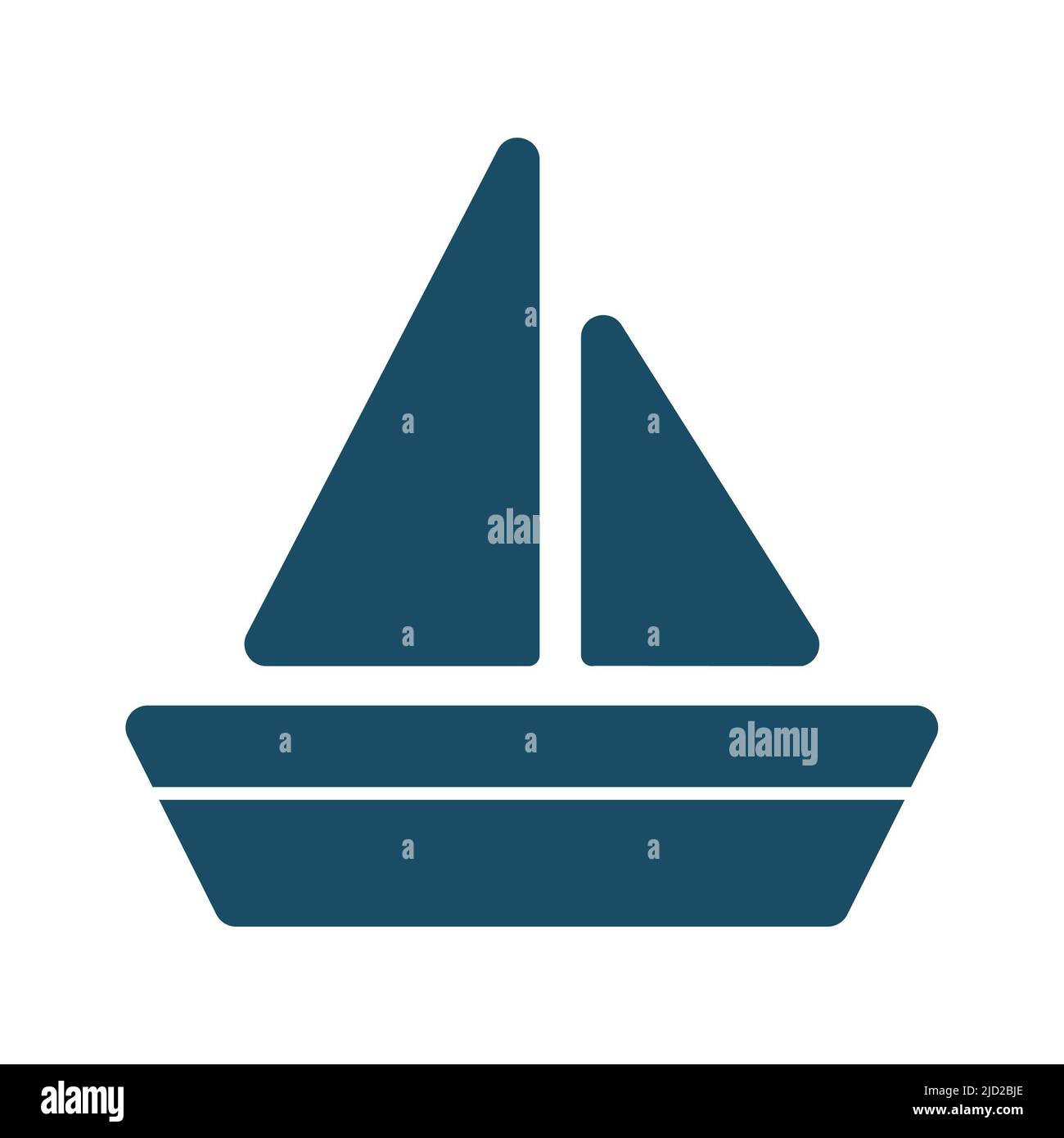Icône bateau à voile plat bleu foncé de haute qualité. Pictogramme, ensemble d'icônes, illustration. Utile pour le site Web, la bannière, les cartes de vœux, les applications et les réseaux sociaux p Banque D'Images