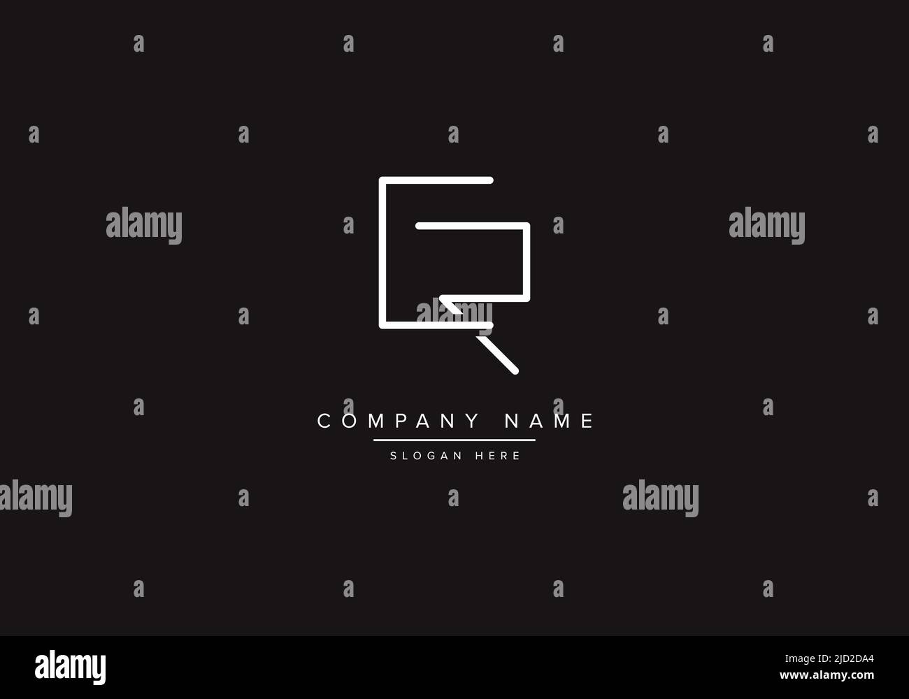 Lettre alphabet icône logo CR Illustration de Vecteur