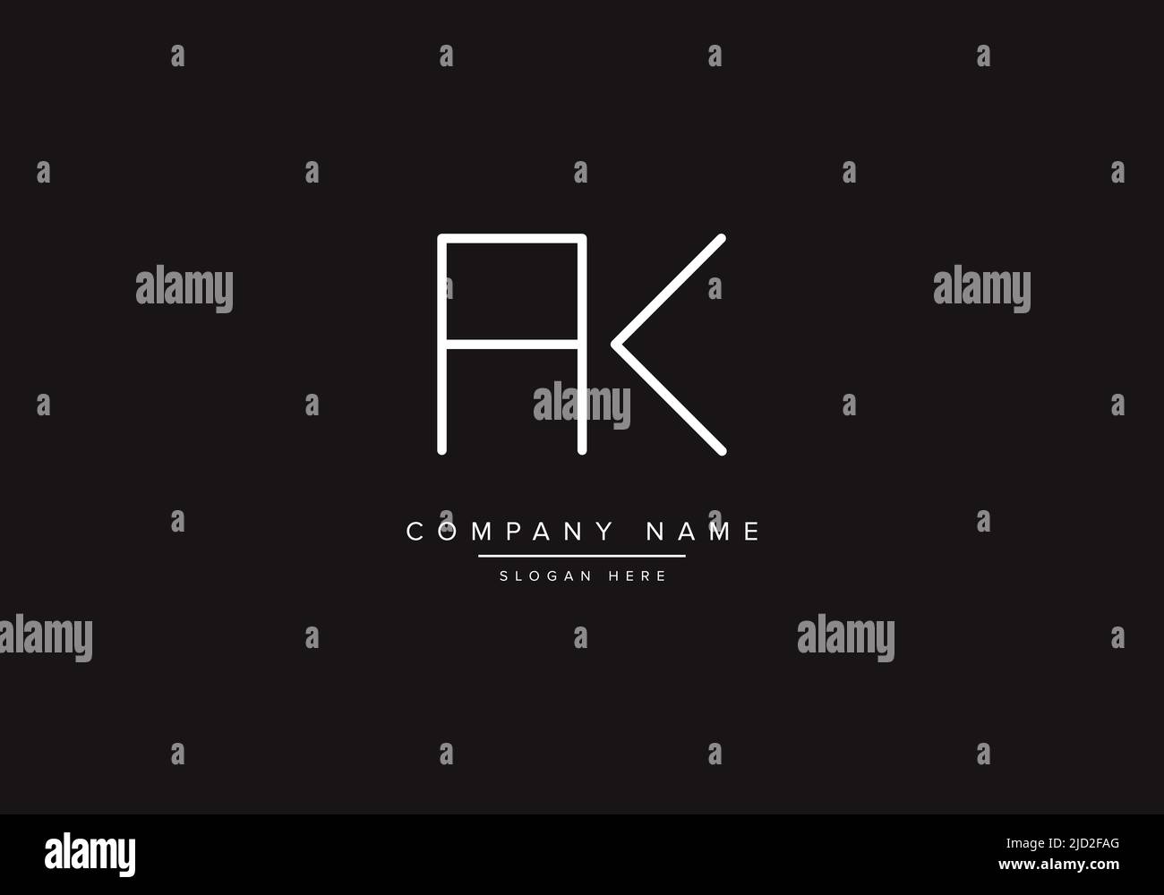 Modèle d'illustration vectoriel de conception de logo AK. Illustration de Vecteur