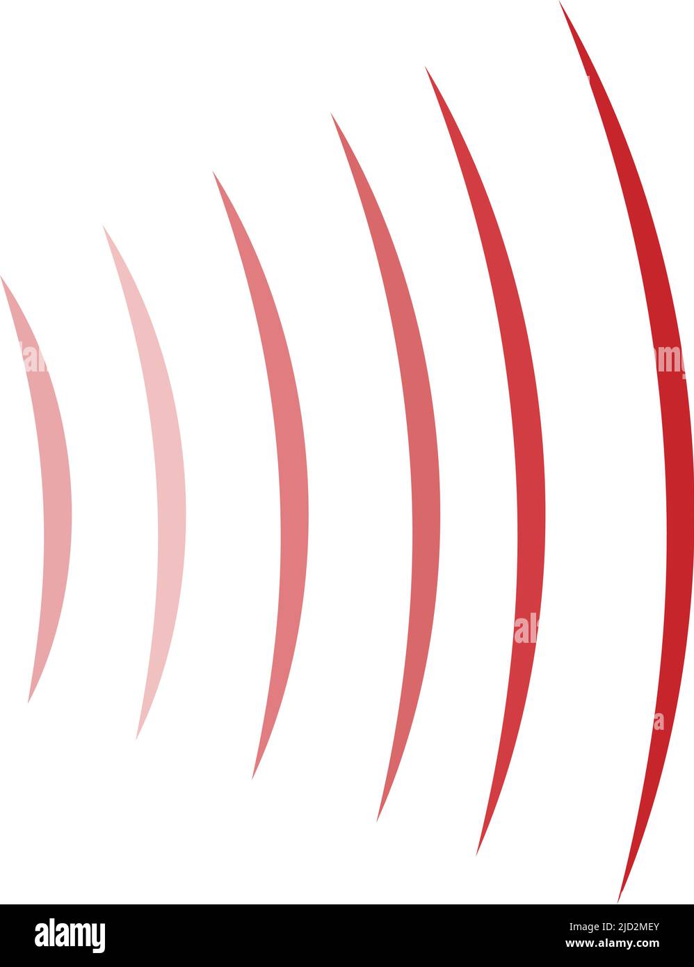 Ondes sonores rouges et ondes radio. Acoustique. Vecteur modifiable. Illustration de Vecteur