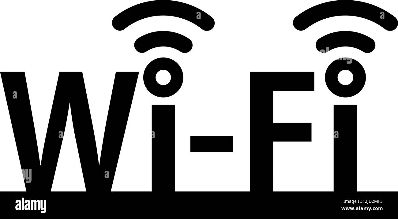 Logo Wi-Fi et icône Wi-Fi. Fusion de texte et d'icônes. Vecteur modifiable. Illustration de Vecteur