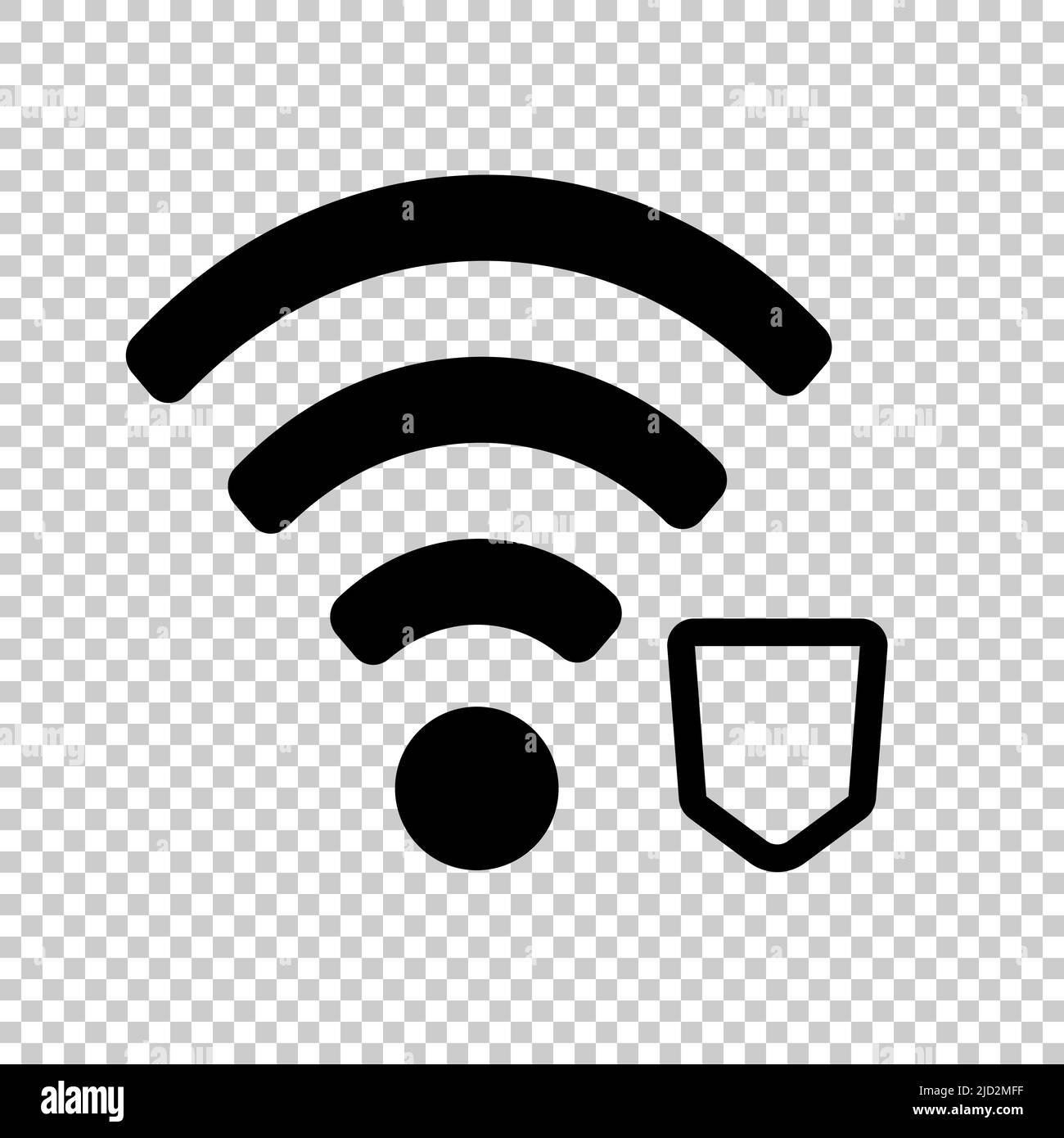 Icône Wi-Fi et icône de bouclier isolées sur fond transparent. Vecteur modifiable. Illustration de Vecteur