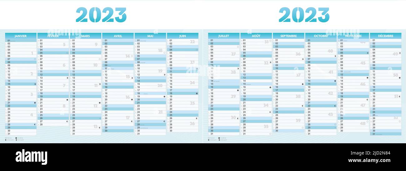 Calendrier français 2023 Banque de photographies et d’images à haute Calendrier français 2023 Banque de photographies et d’images à haute