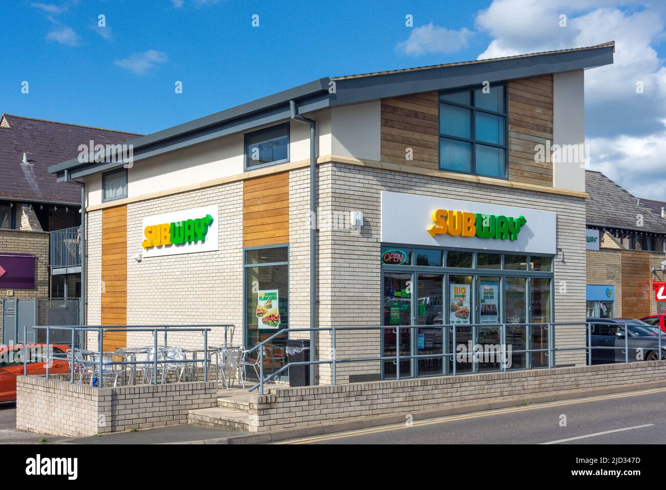 Subway, sous-marin, magasin de sandwichs, Mill Lane, Bishop’s Cleeve, Gloucestershire, Angleterre, Royaume-Uni Banque D'Images