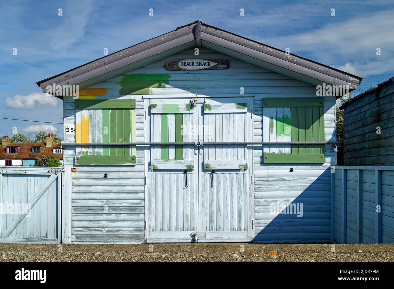 Royaume-Uni, Kent, Whitstable Beach Hut Banque D'Images