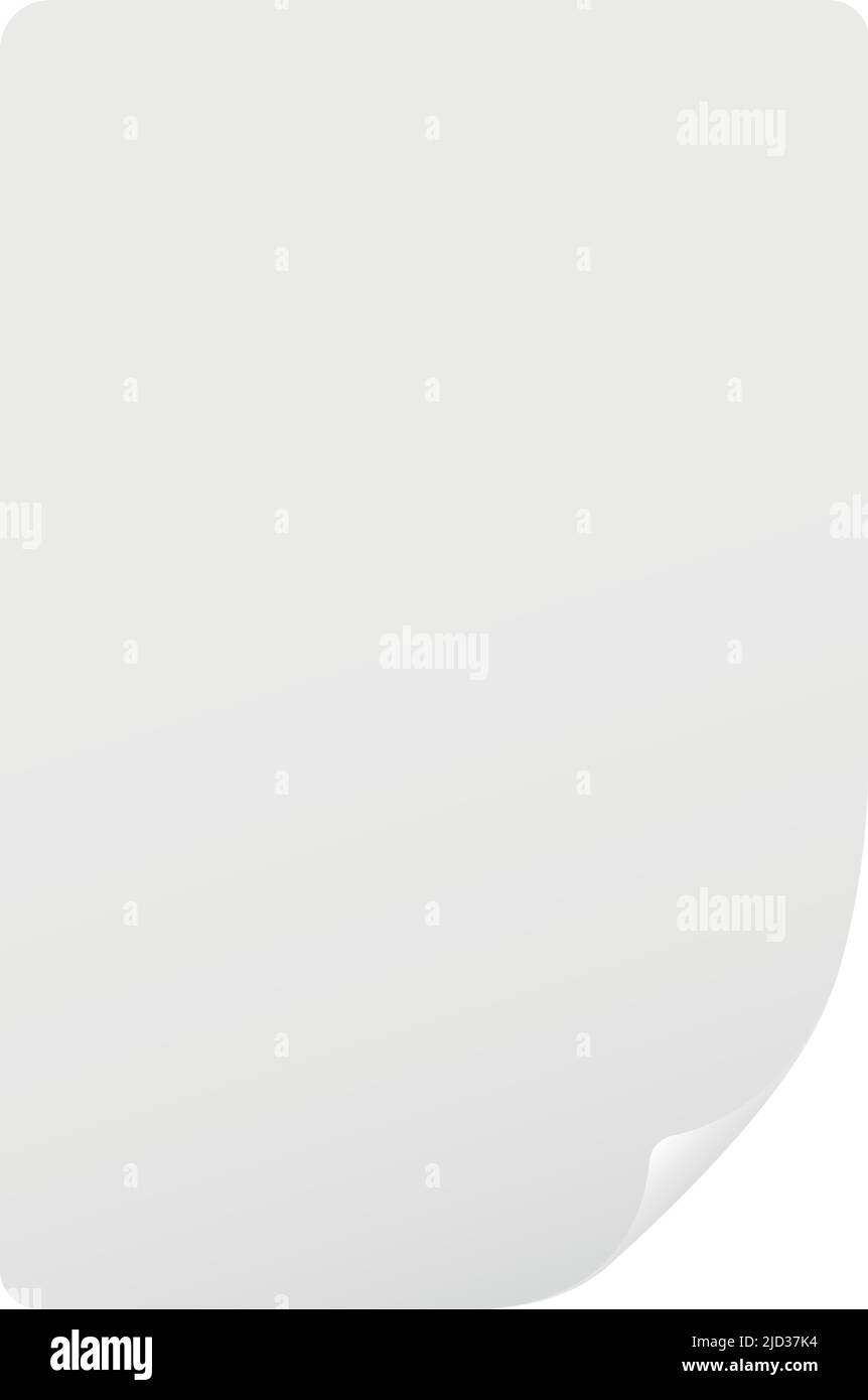 Maquette de note d'angle pelée. Autocollant vierge réaliste Illustration de Vecteur