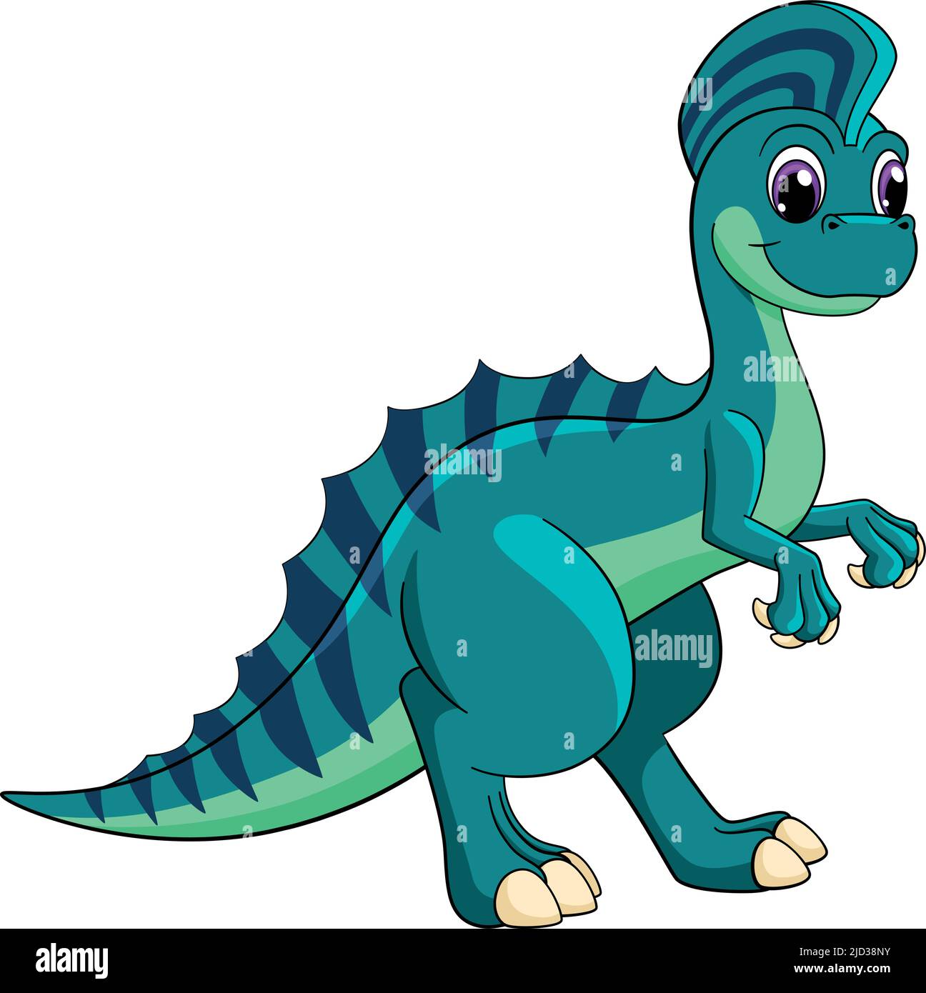 Un dinosaure heureux. Caricature personnage animal préhistorique coloré Illustration de Vecteur