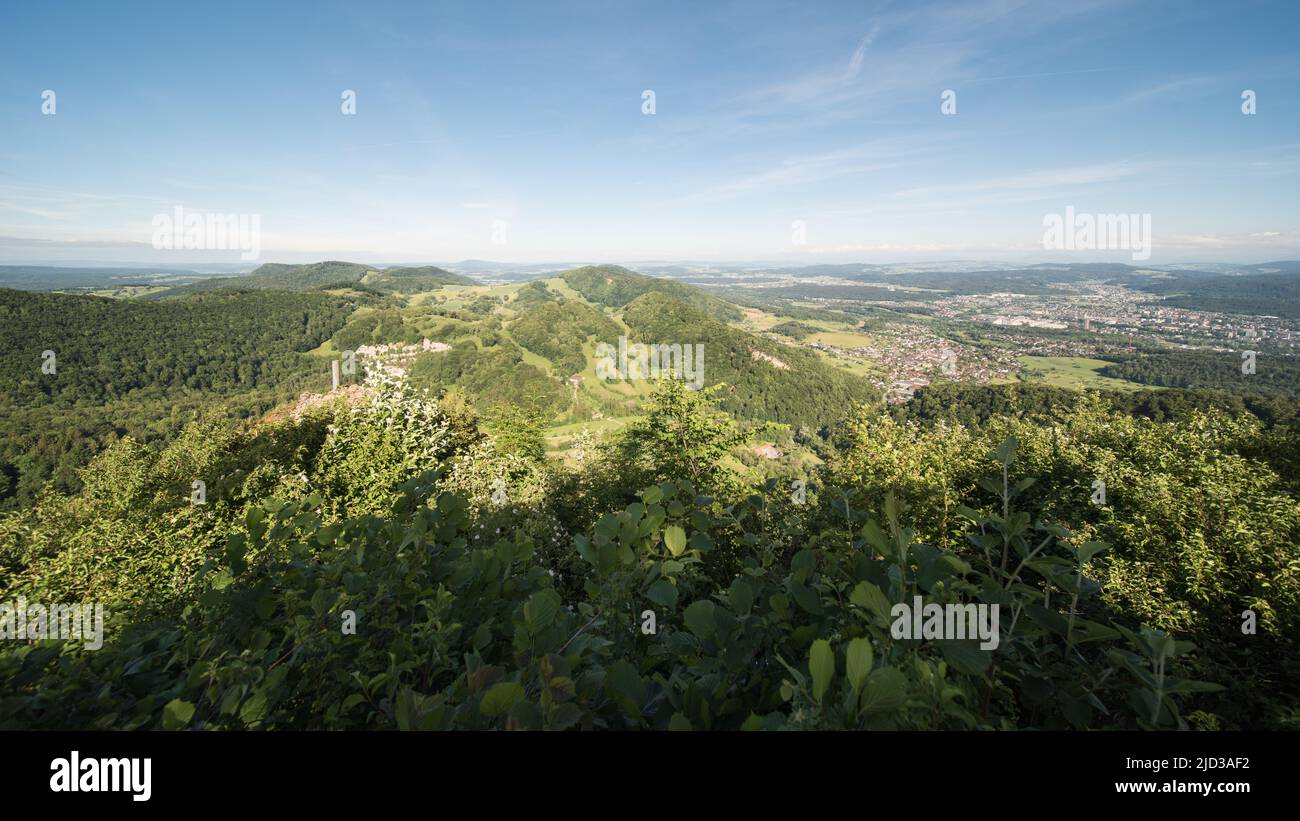 Paysage en suisse, vue de la (Wasserwon), à 866 m au-dessus du niveau de la mer. montagne dans le canton d'Aarau. Banque D'Images