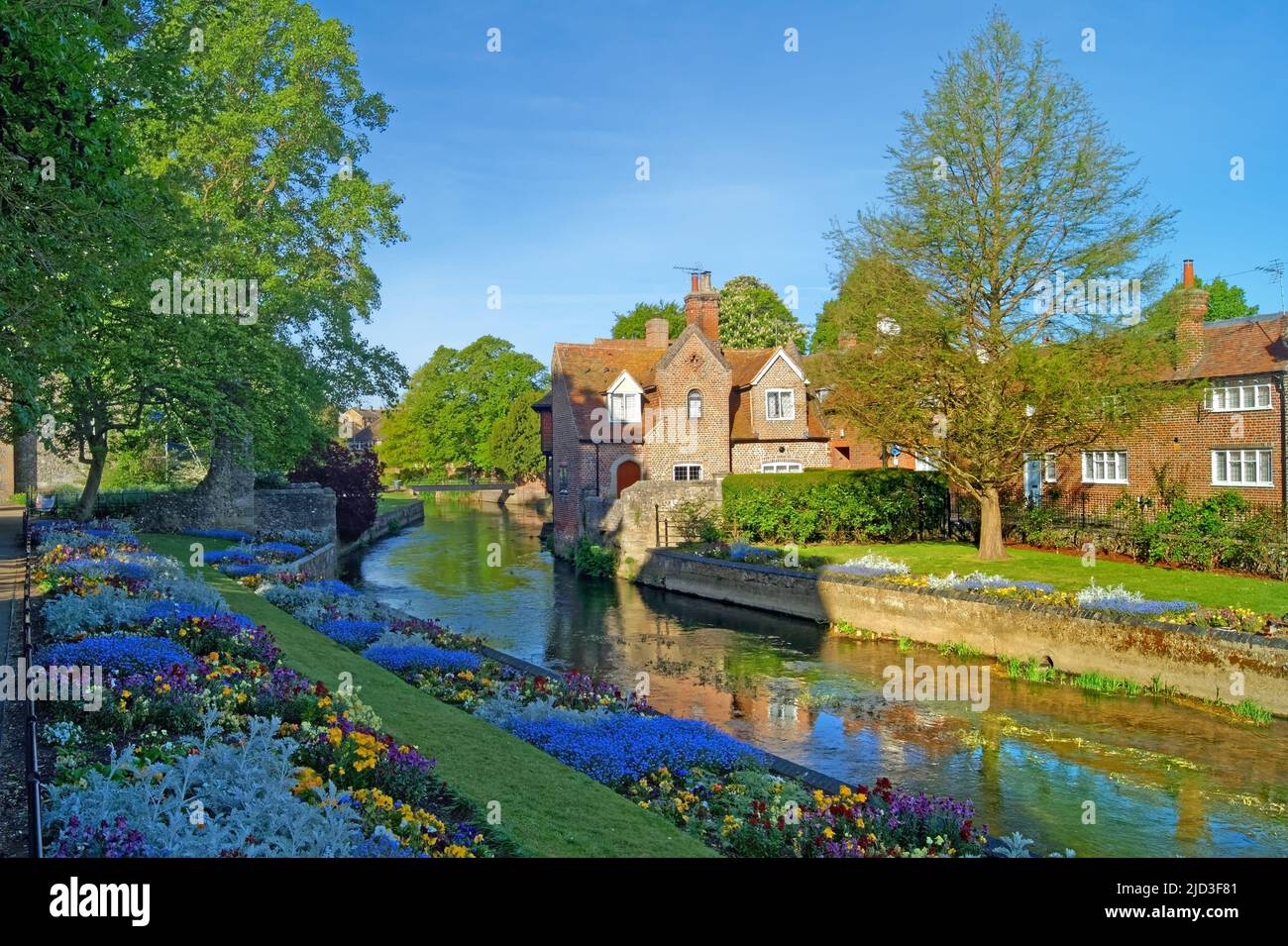 Royaume-Uni, Kent, Canterbury, Westgate Gardens et River Stour Banque D'Images