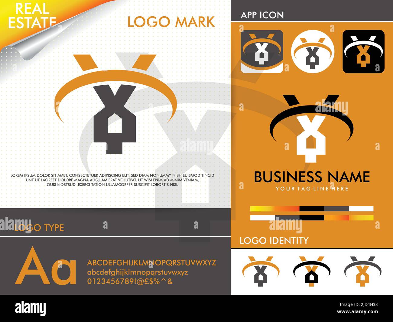 Modèle de vecteur de conception de logo y de lettre immobilière Illustration de Vecteur