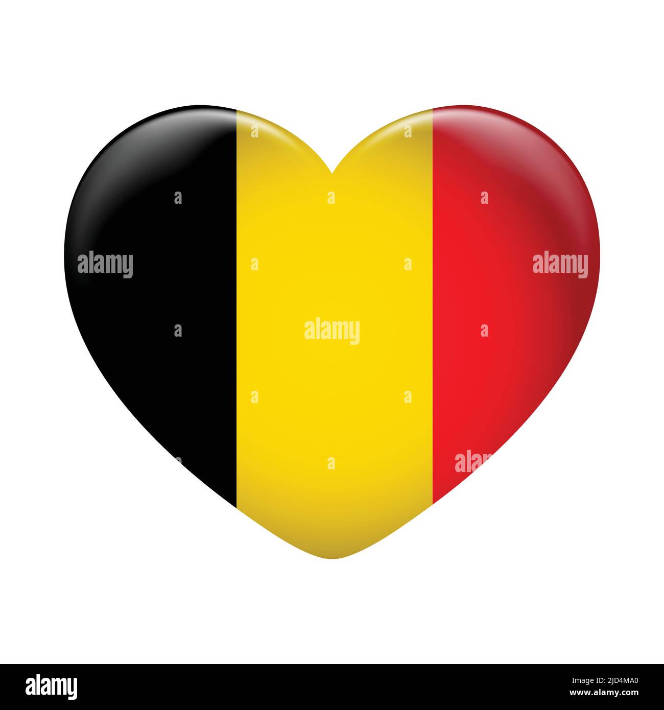 Icône de drapeau belge isolée sur fond blanc. Drapeau de Belgique. Icône drapeau brillante. Illustration de Vecteur