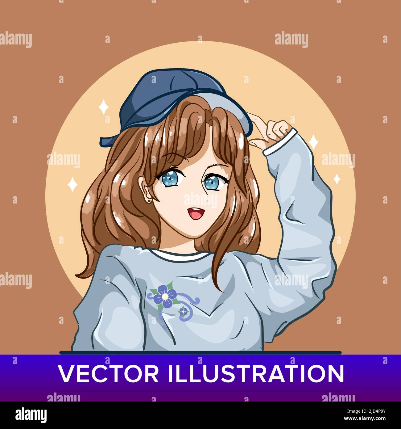 Fille Cheveux Bruns Banque D Images Vectorielles Alamy