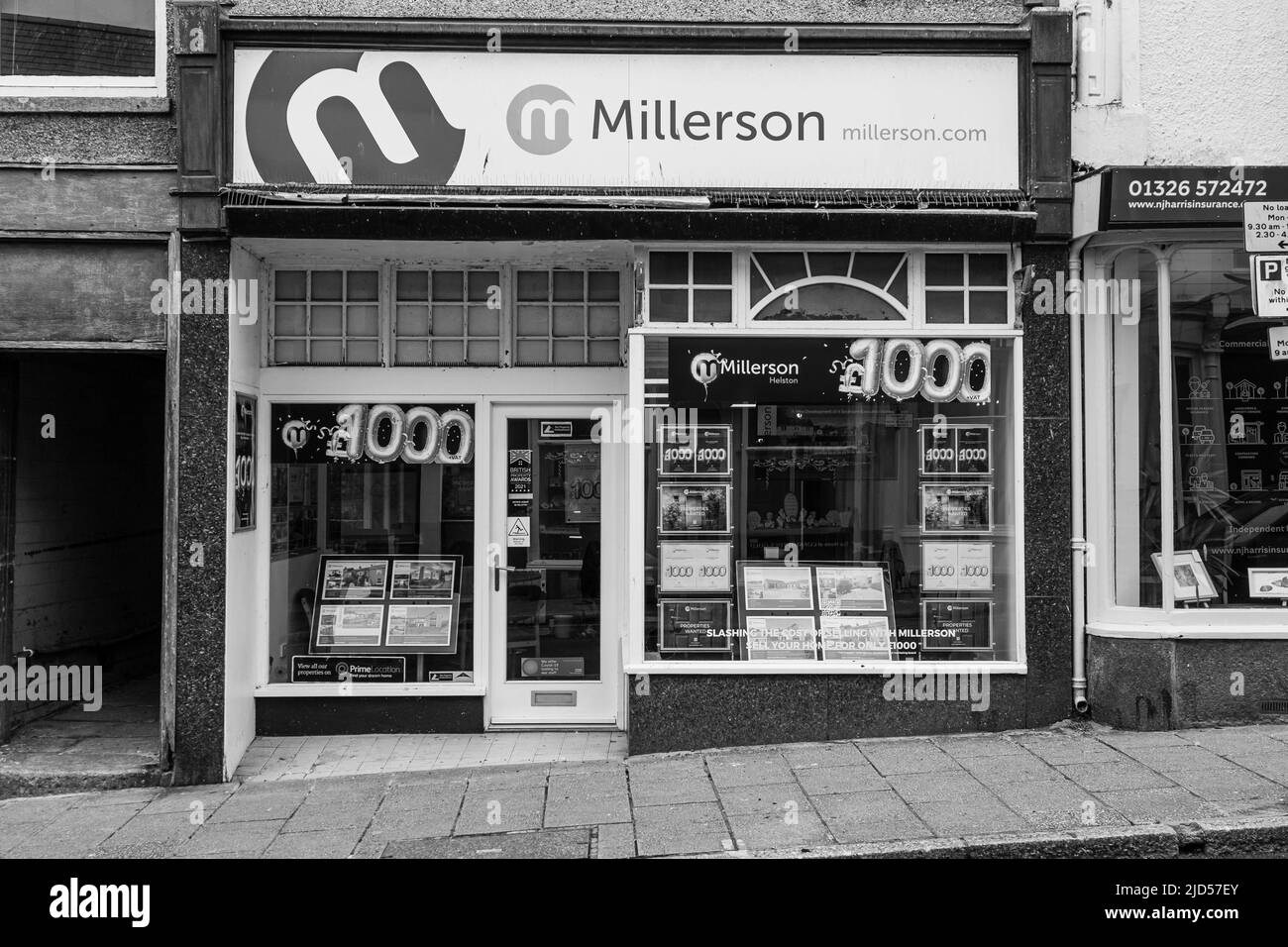 Points de vente au détail (Millerson) à Mentheage Street, Helston, Cornwall, Angleterre Banque D'Images