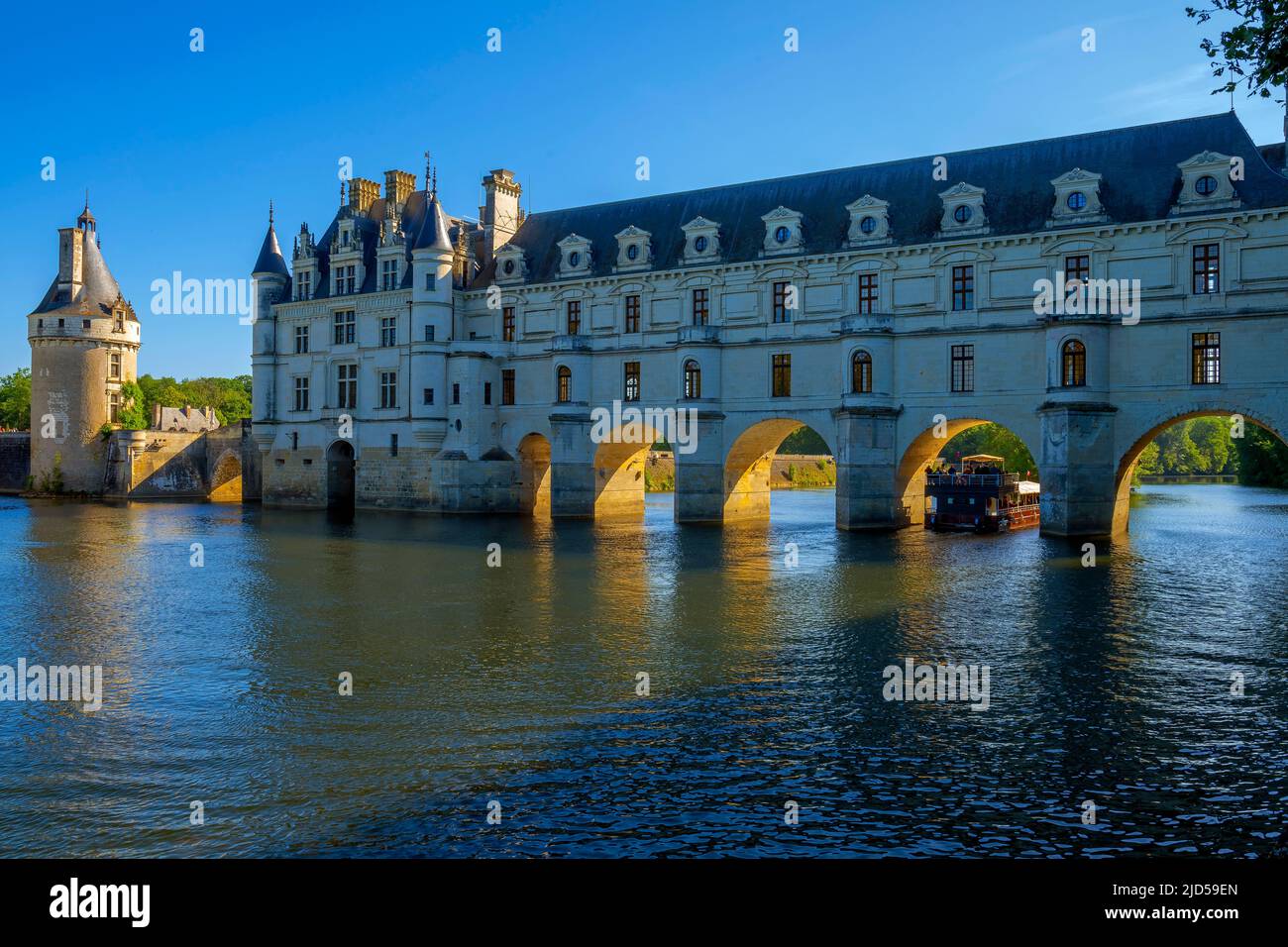 Le Château de Chenonceau est un château français enjambant le cher, près du petit village de Chenonceaux, Indre-et-Loire, Centre-Val de Loire. FRA Banque D'Images