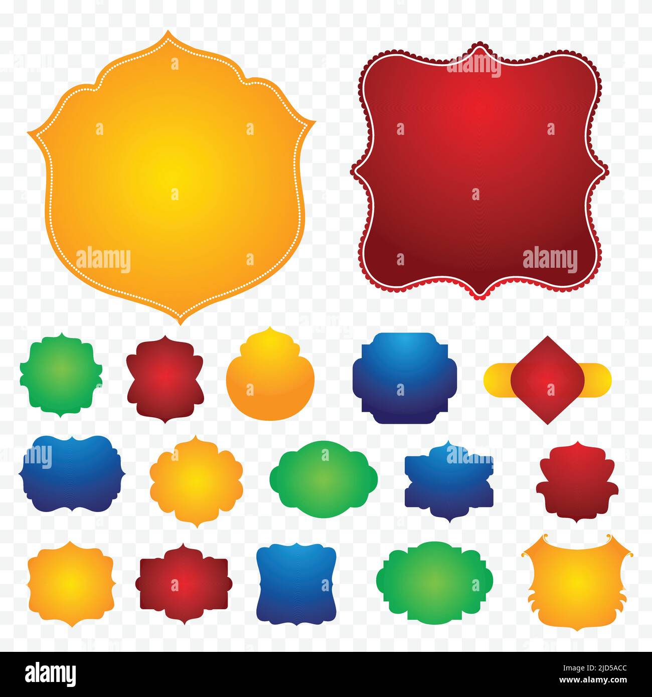 Ensemble de cadres décoratifs colorés vectoriels Illustration de Vecteur