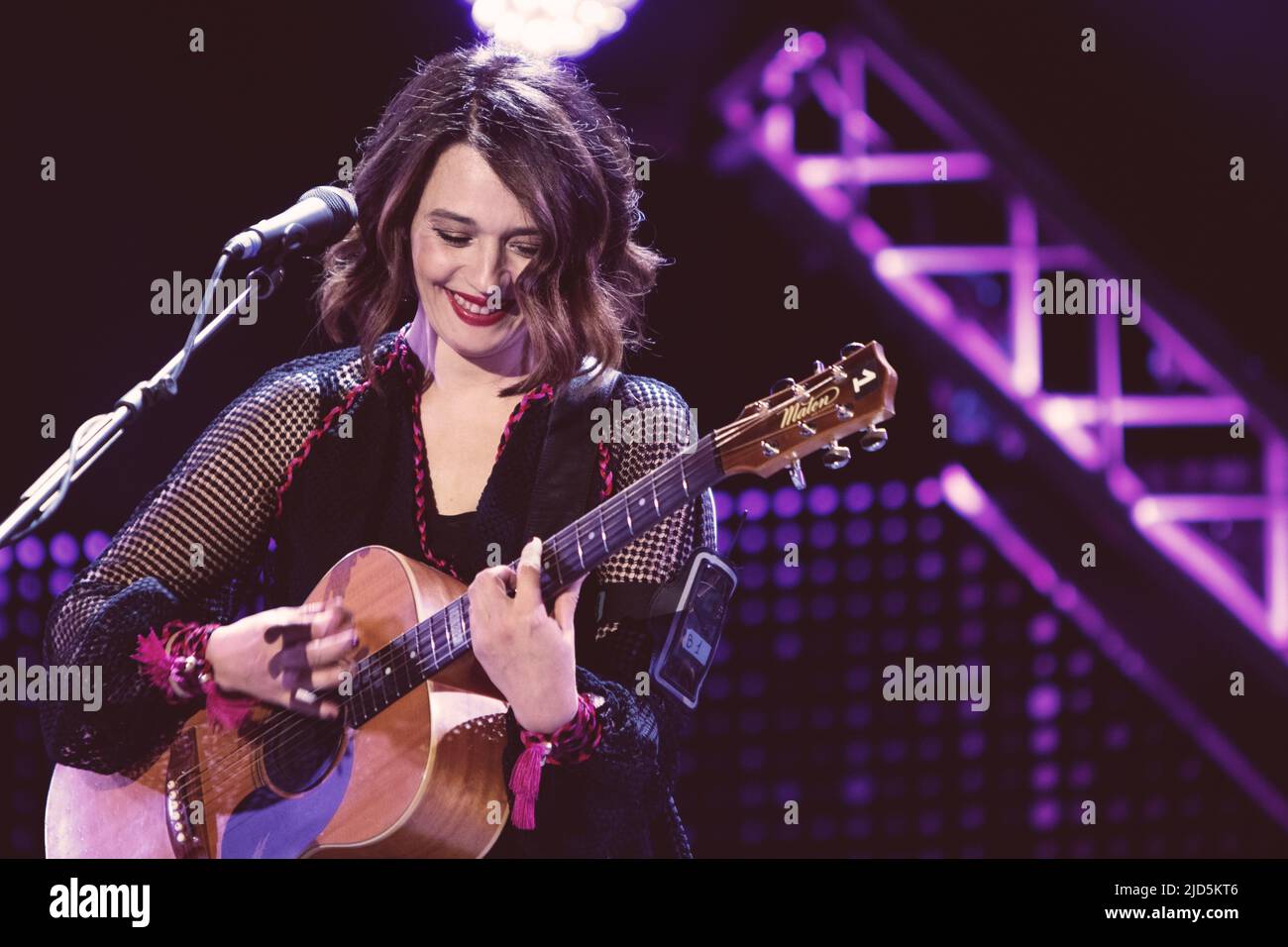 Rome, Italie. 01st mai 2018. Carmen Consoli se produit sur scène au concert Primo Maggio à Rome. Crédit : SOPA Images Limited/Alamy Live News Banque D'Images