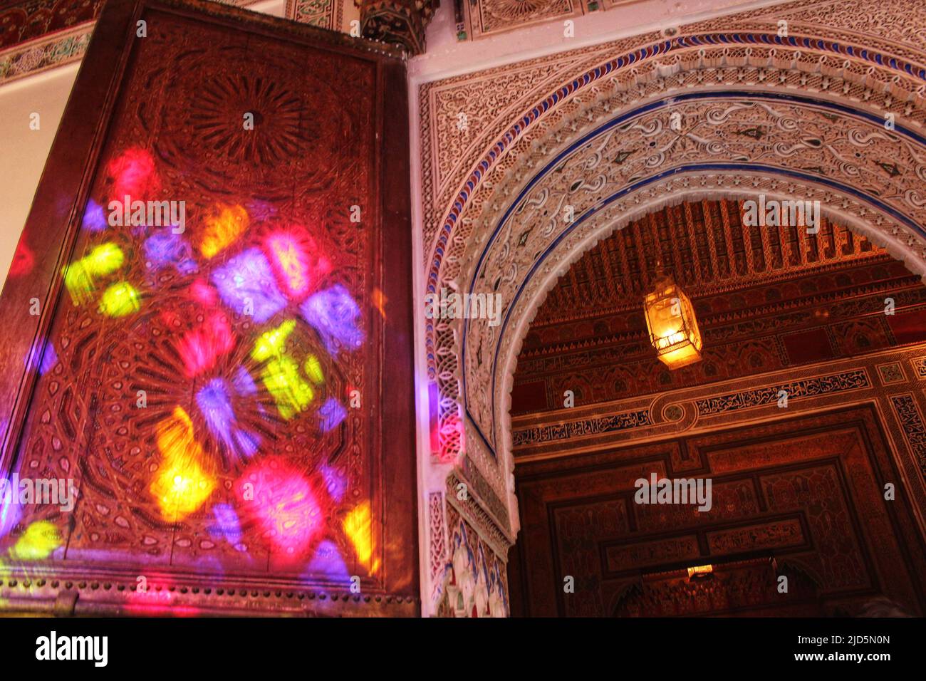 Ancienne porte marocaine colorée Banque D'Images