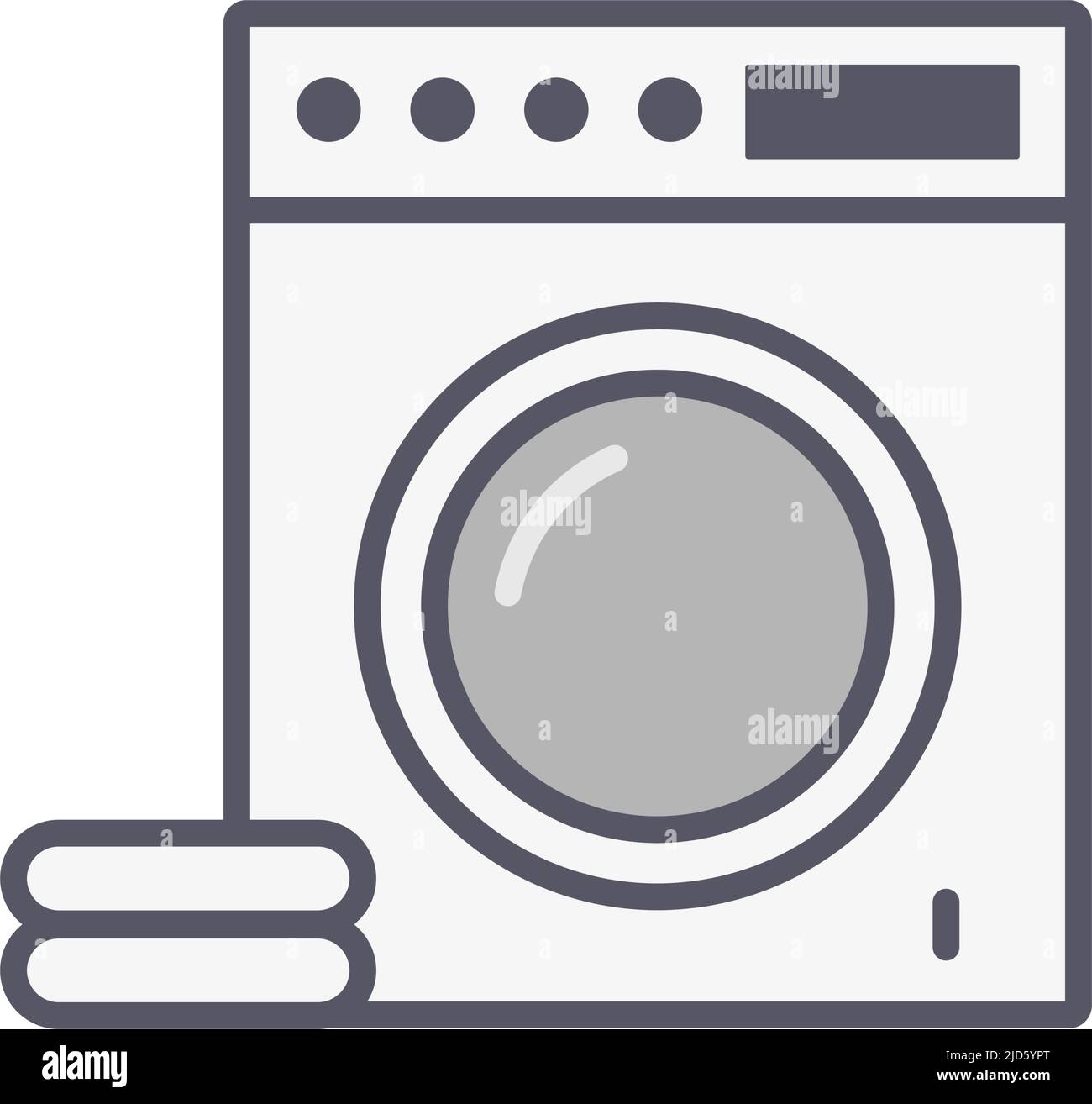 Lave-linge et serviettes. Vecteur modifiable. Illustration de Vecteur