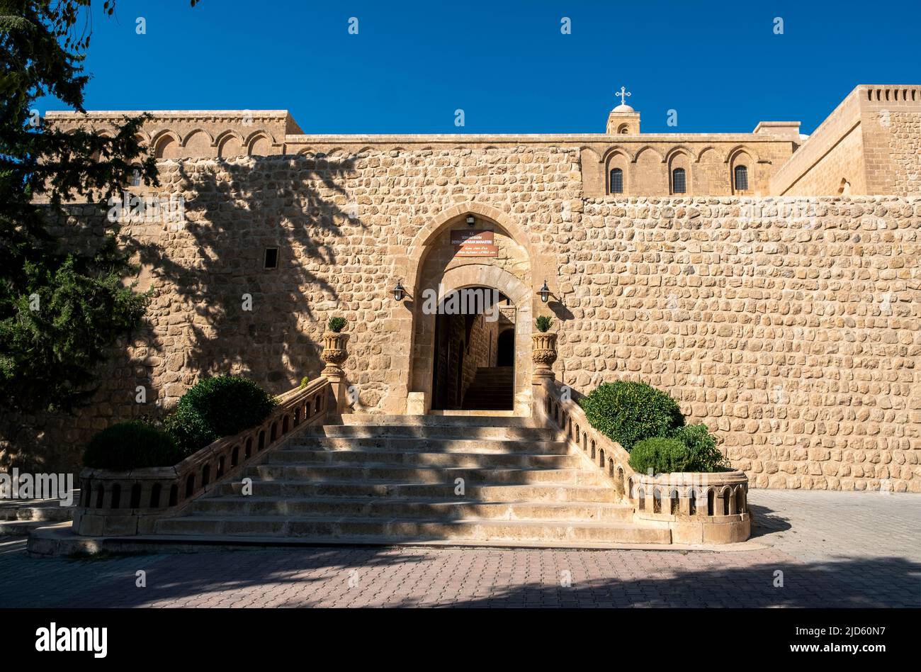 Monastère orthodoxe syrienne de Deyrulzafaran connu aussi sous le nom de Monastère syriaque du safran, à Mardin, Turquie. Banque D'Images