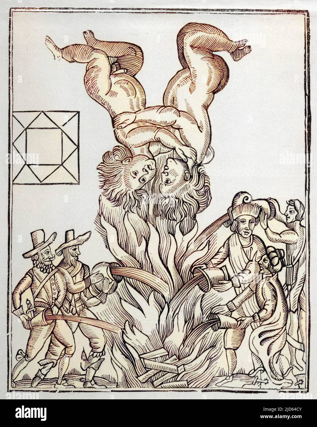 William Lilly prédit (en 1651) le Grand incendie de Londres 1666 version colorisée de : 10001293 Date: 1651 Banque D'Images