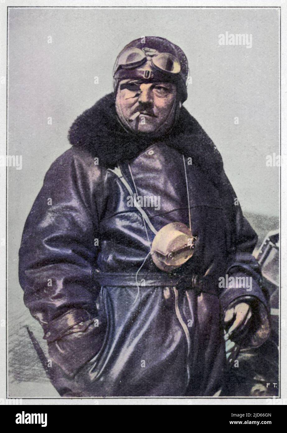 François coli (1881-1927) - pilote et navigateur français - perdu en 1927 avec Charles Nungesser lors de leur tentative condamnée de voler à travers l'océan Atlantique. Version colorisée de : 10008147 Date: 1927 Banque D'Images