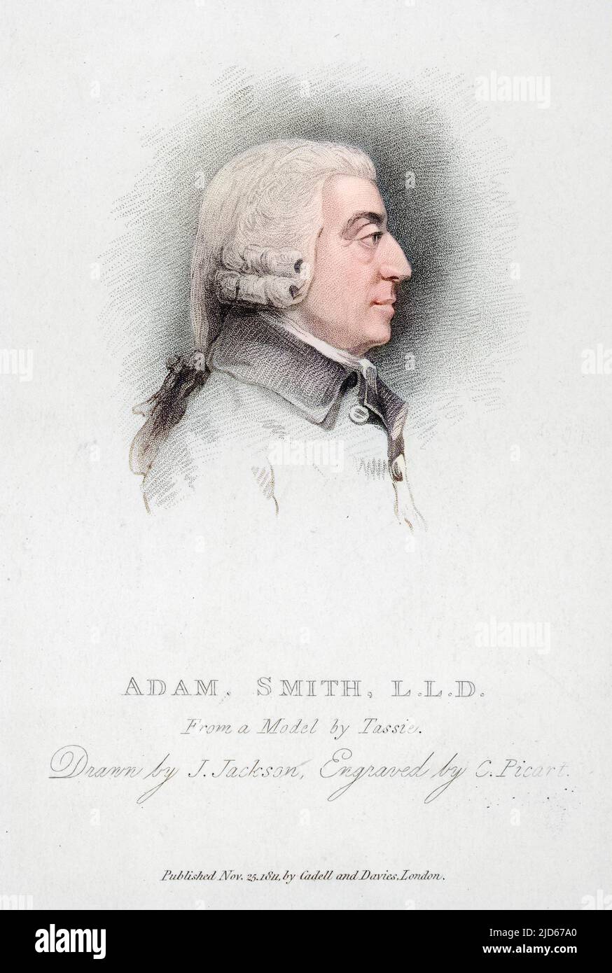 Adam Smith (1723 - 1790), économiste écossais. Version colorisée de : 10015448 Banque D'Images