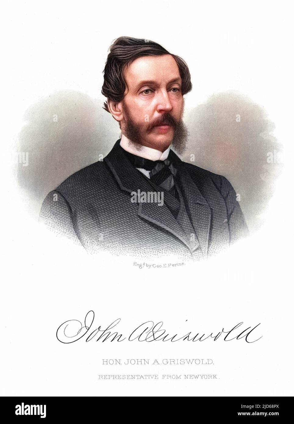 JOHN AUGUSTUS GRISWOLD homme d'État américain version colorisée de : 10160031 Date: 1818 - 1872 Banque D'Images