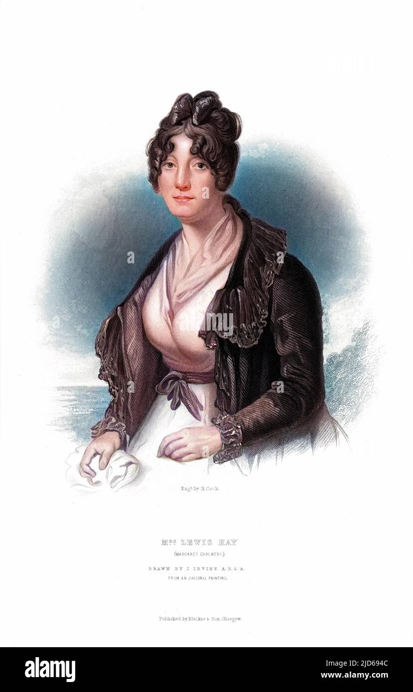 MARGARET HAY (née Chalmers) amie du poète Robert Burns, épouse (1788) de Lewis Hay, commis décédé en 1800. Version colorisée de : 10160532 Date: Vers 1800 Banque D'Images